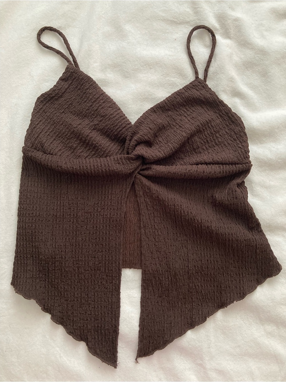 Urban Heritage Chocolate Brown Twist-Front Cami